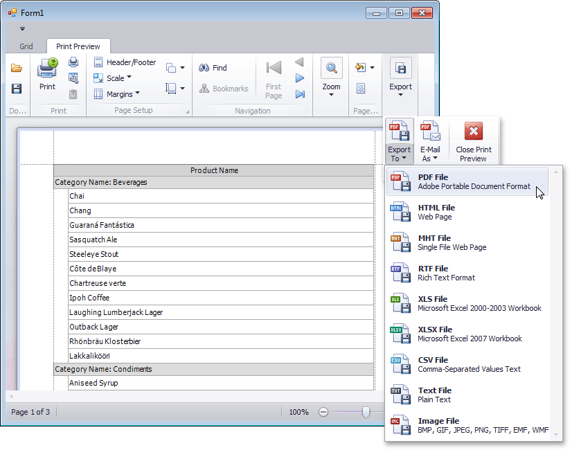 How to: Use the PrintableComponentLink to Print DevExpress ...