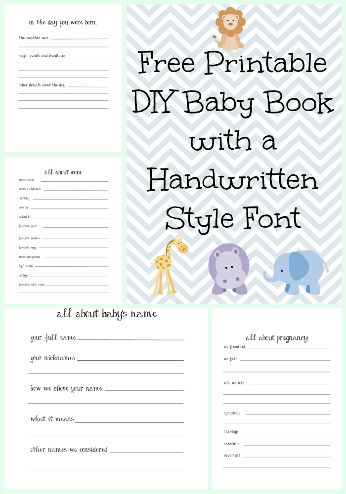 Make a DIY Baby Book with a Handwritten Style Font with Free ...