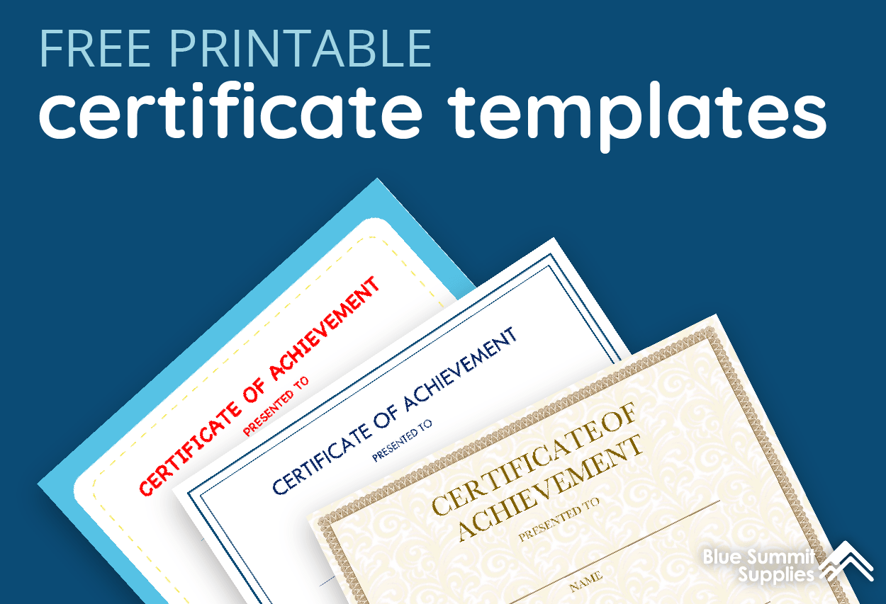 printables certificates