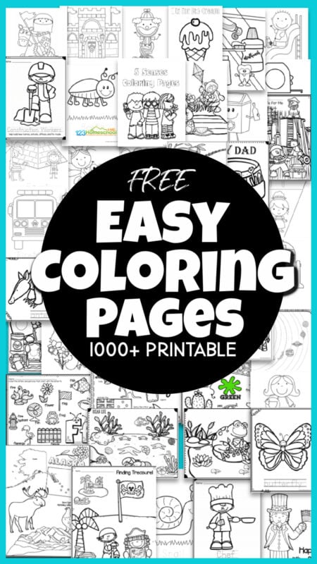 ?️ FREE Printable, EASY Preschool Coloring Pages (over 1000 pages!)