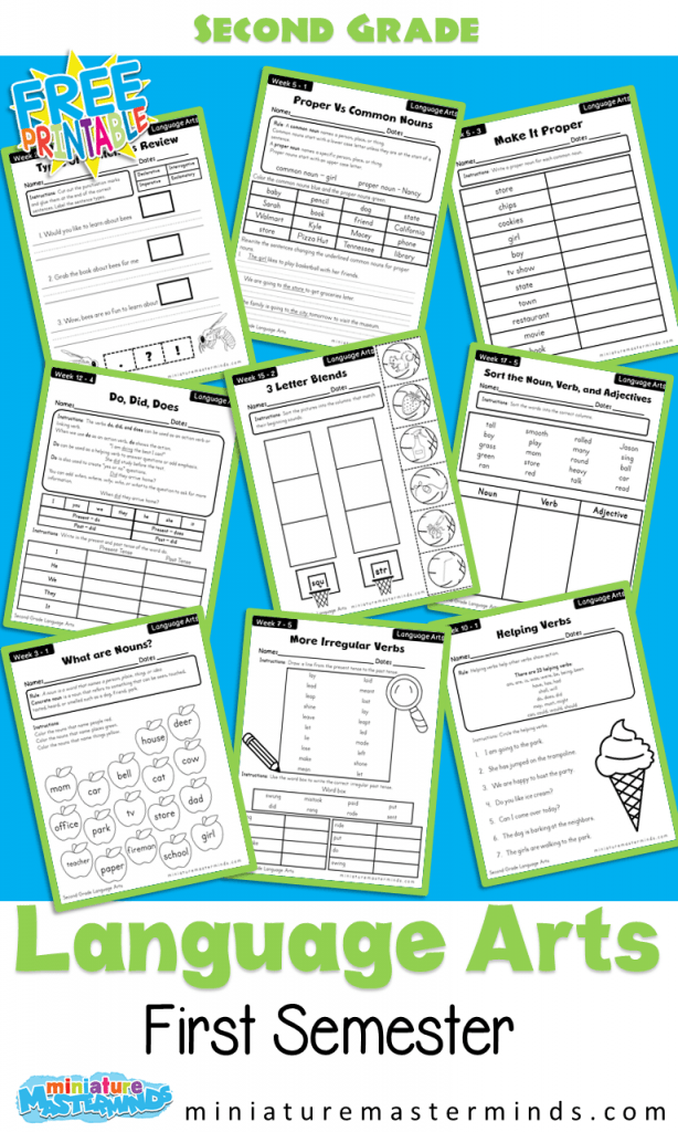 printables for 2nd grade language arts