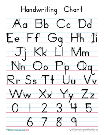 Printable Handwriting Chart  