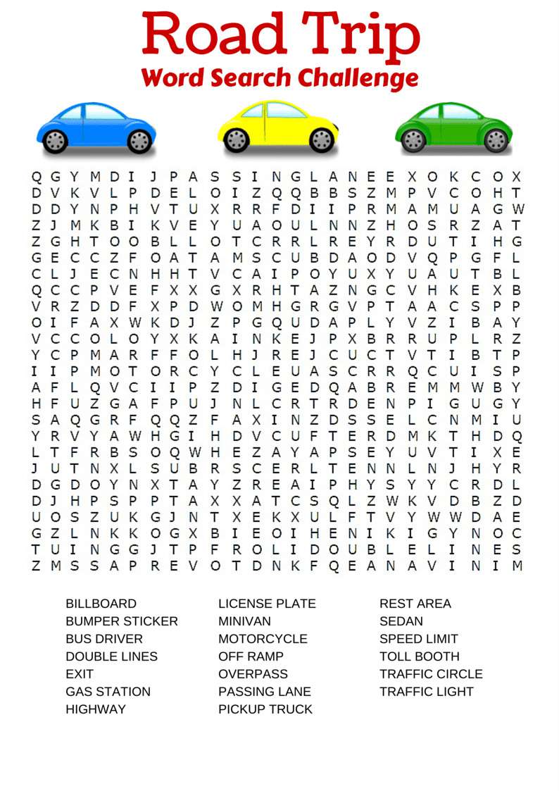 printables for road trips