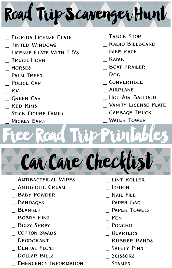 printables for road trips