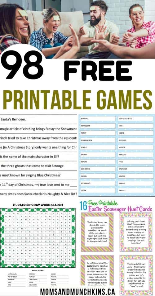 Printable Games for the Entire Family - Moms &  Munchkins