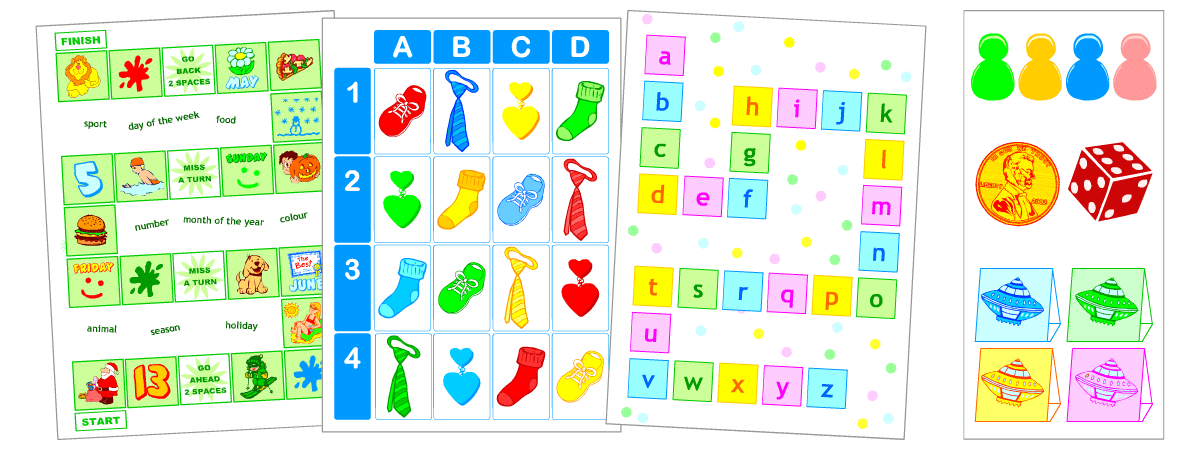 Printable English games for kids | Board games