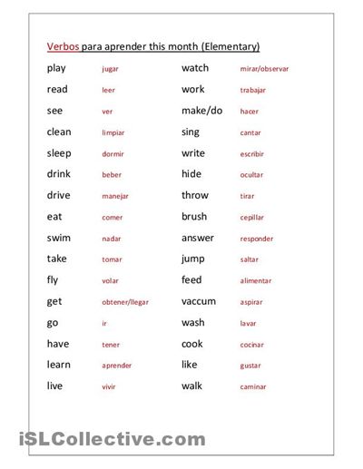 Beginners Spanish Worksheets Printable