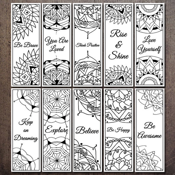 Buy Thinking Positive, Printable Bookmark, Motivation Bookmark ...