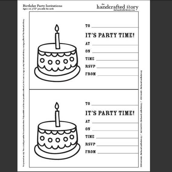 Kids Birthday Invitation Party Printables Fill in Invitations Ages ...