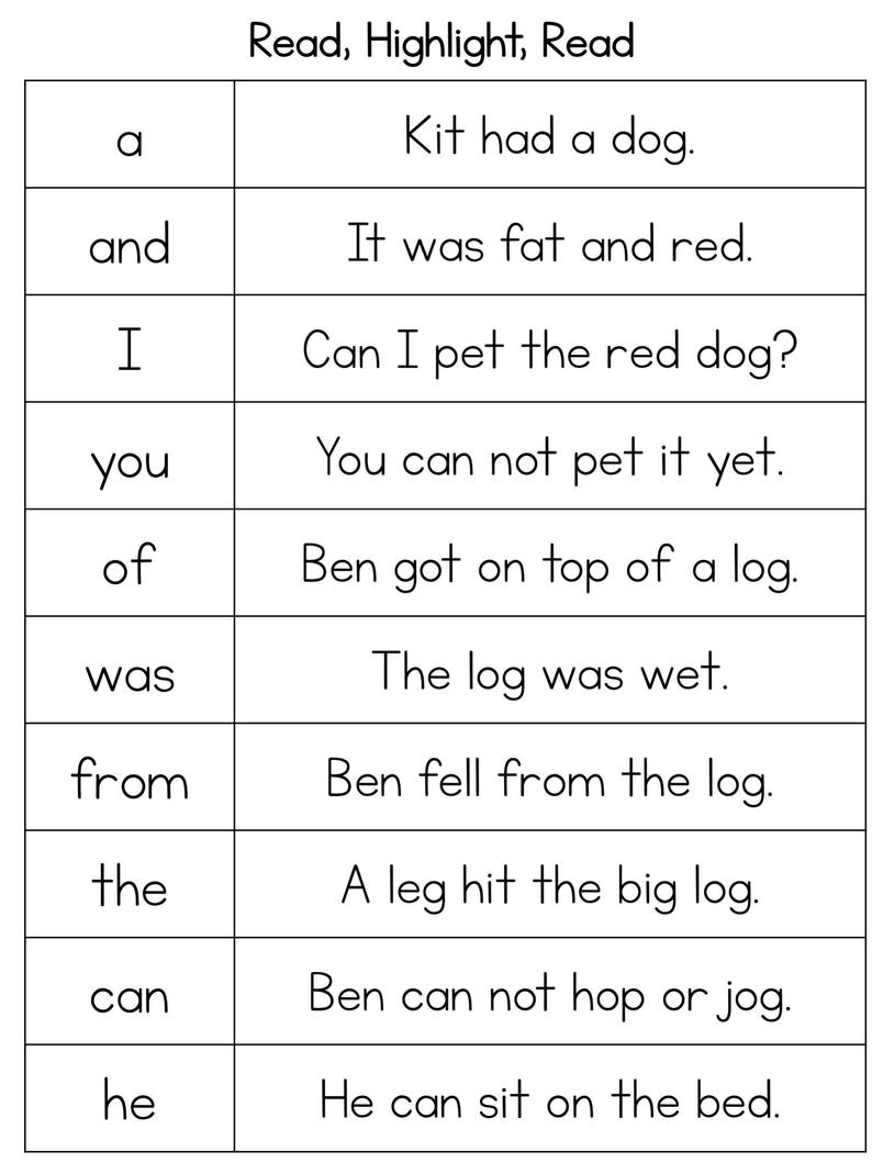 100 Printable Sight Words Worksheets &  Flashcards Kindergarten 1st ...