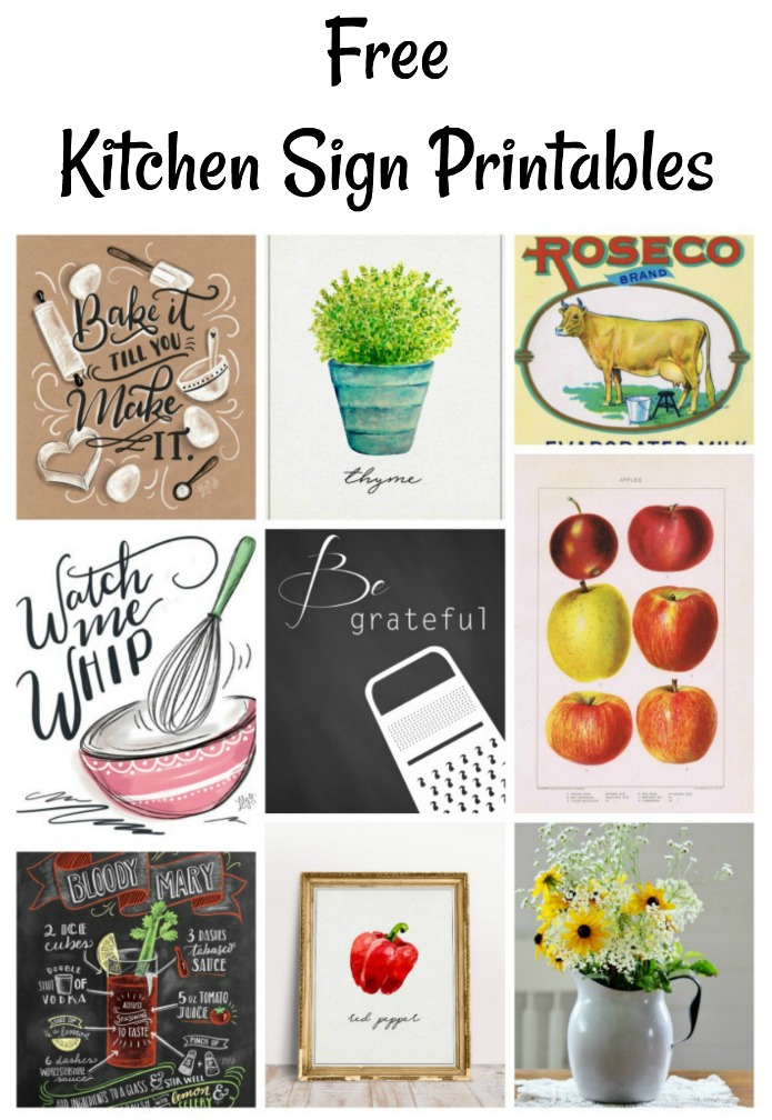 Free Instant Artwork Kitchen Signs Printables - Knick of Time