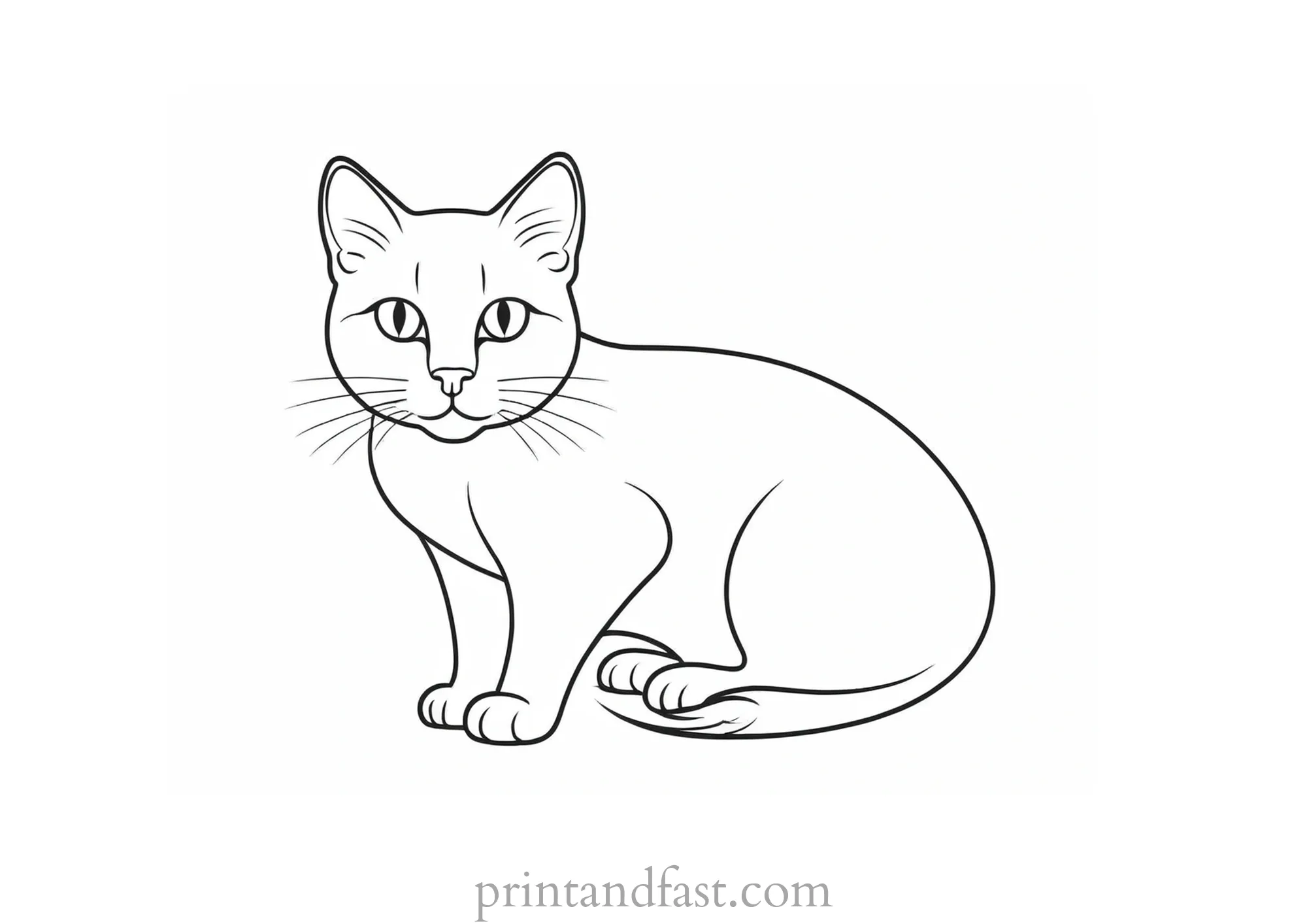Cute Kitty Coloring Page for Kids | Printable Cat Coloring Sheet