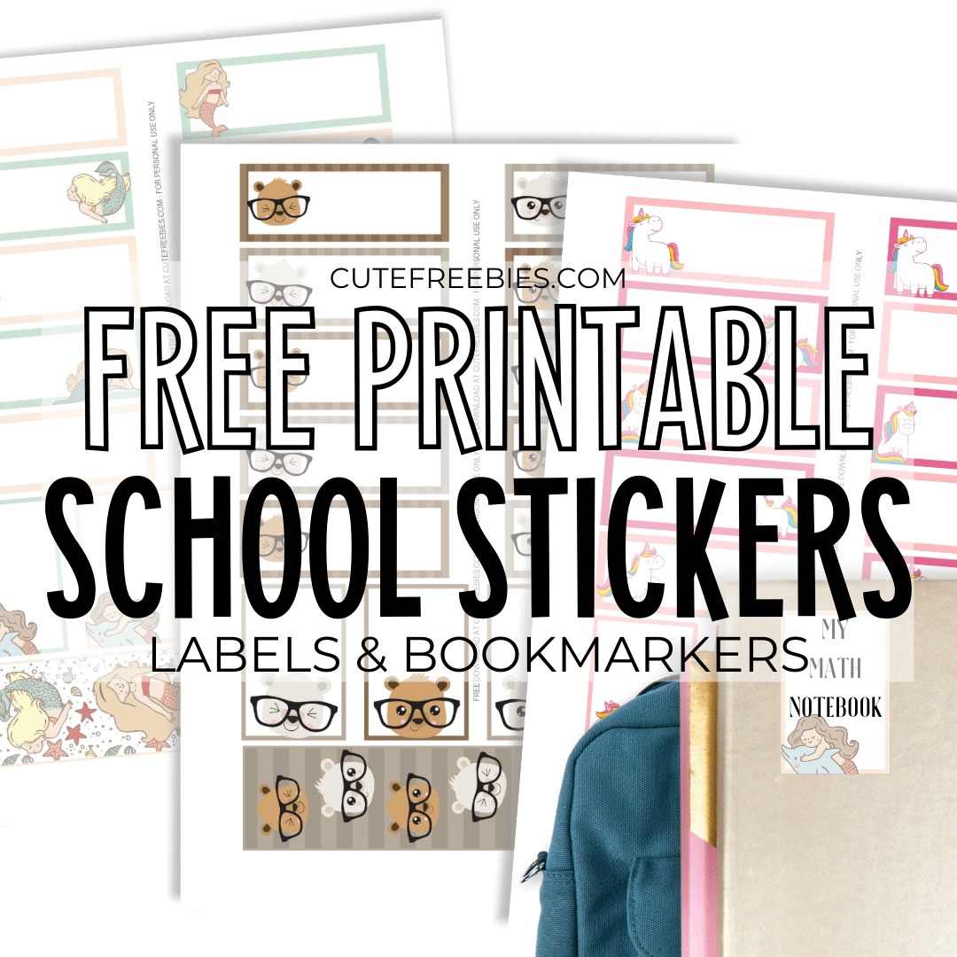 Free Printable School Label Stickers - Cute Designs - Cute ...