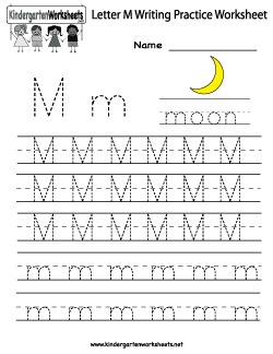 Writing Worksheets for Kindergarten