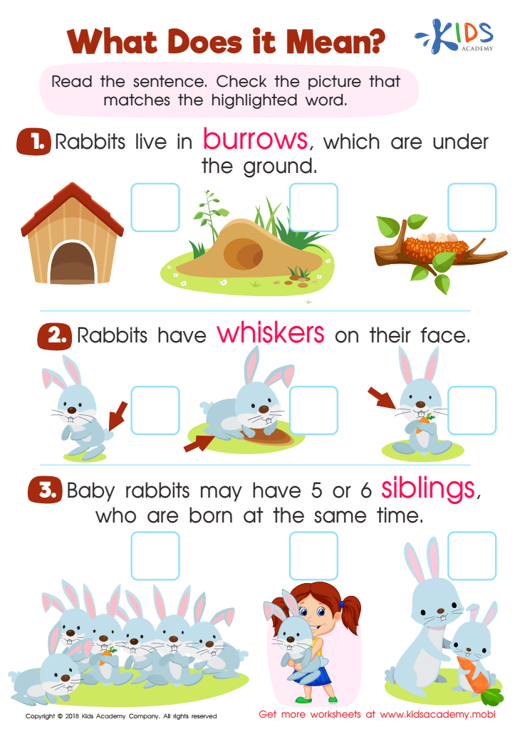 What Does It Mean? Practice Worksheet for kids