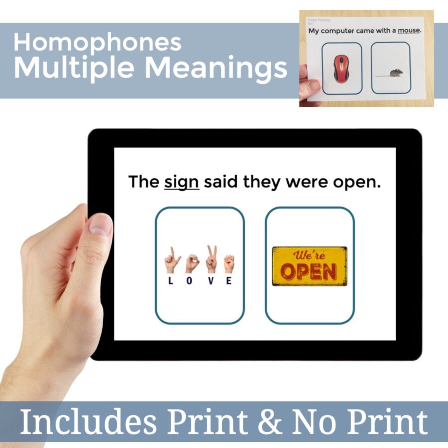 Multiple Meanings | Homophones Interactive PDF Distance Learning with  Printables — SLP