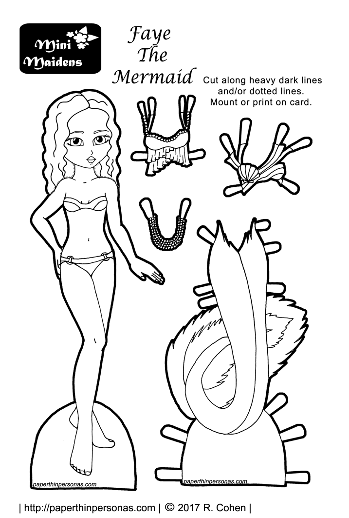 Faye as a Printable Mermaid Paper Doll • Paper Thin Personas