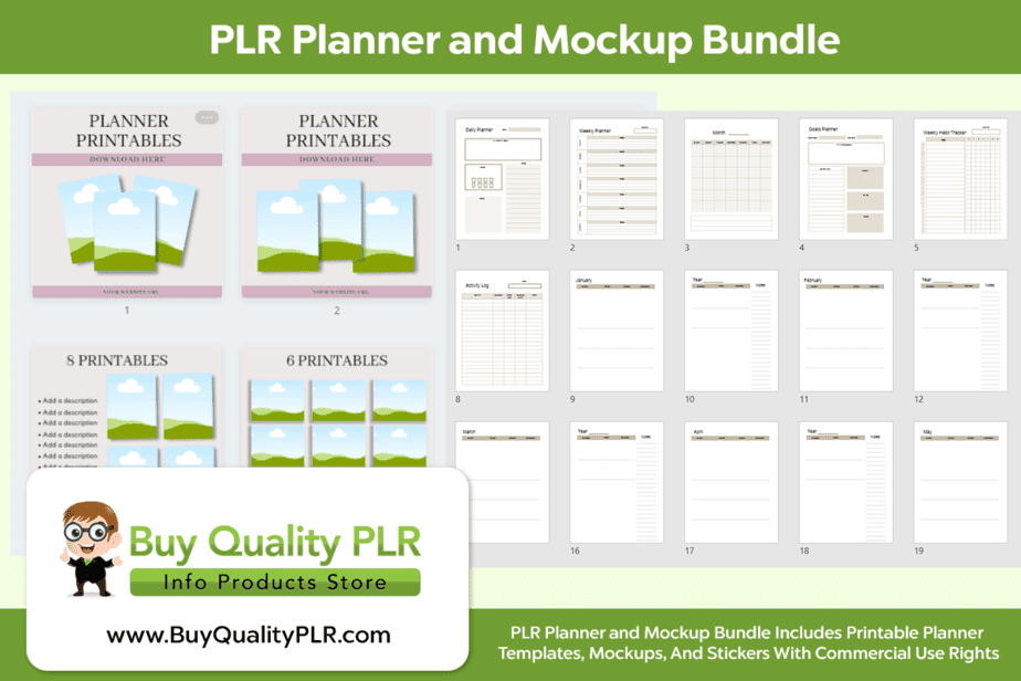 PLR Planner and Mockup Bundle | PLR Printable Planner ...