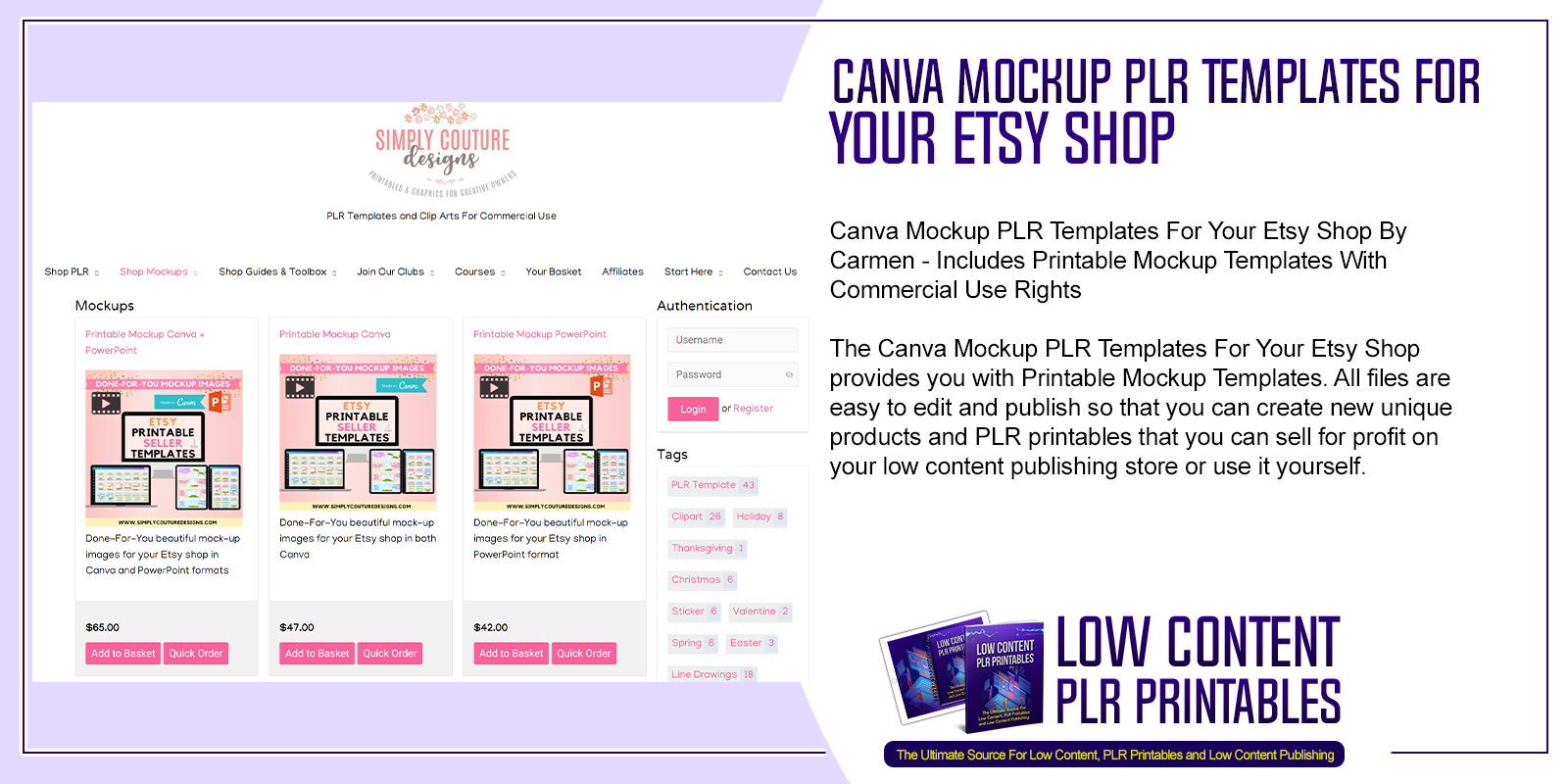 Canva Mockup PLR Templates For Your Etsy Shop | PLR Printable Pages