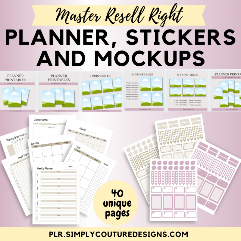 Planner and Mockup Bundle with Master Resell Rights : Simply ...