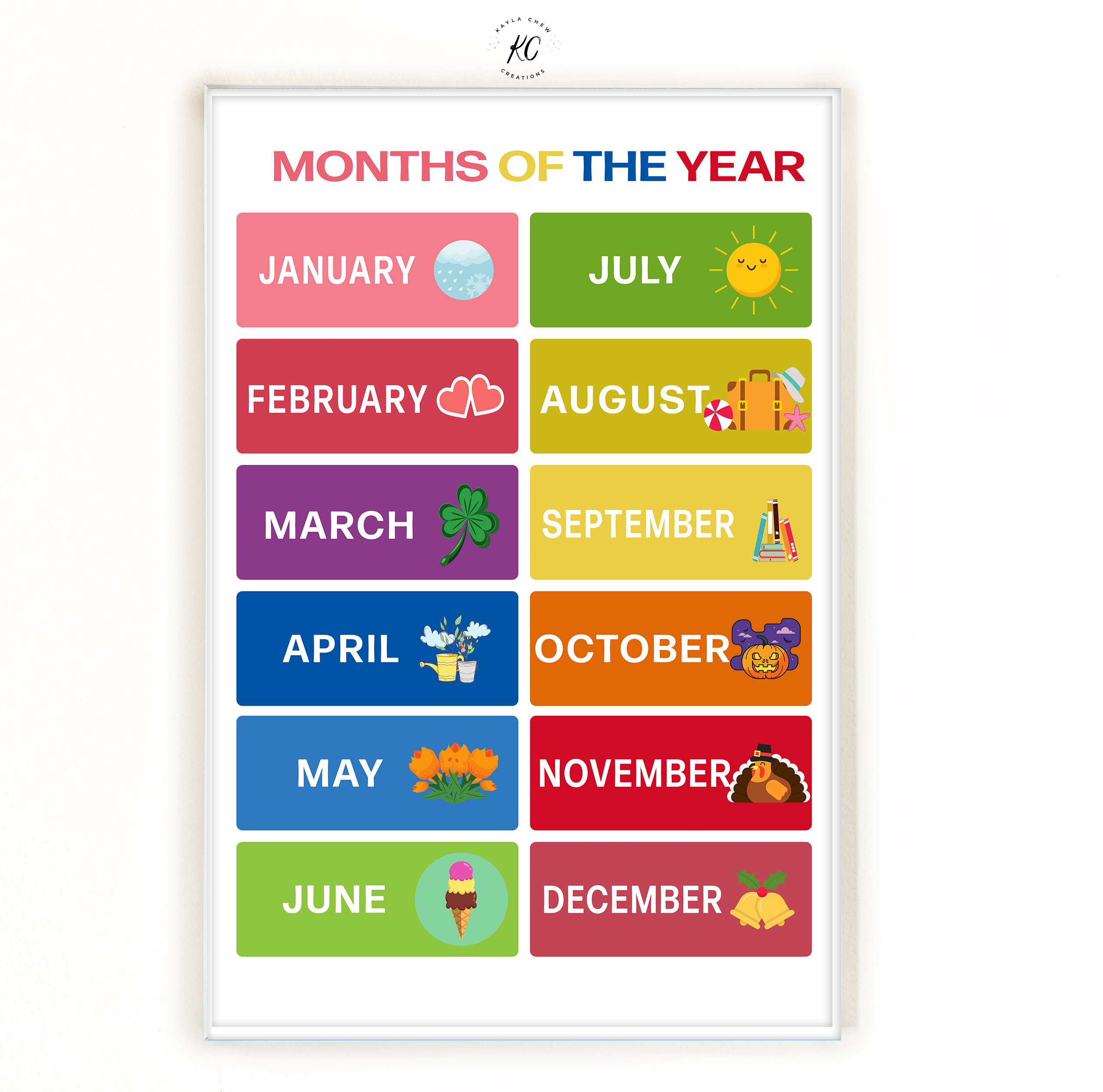 printables months of the year