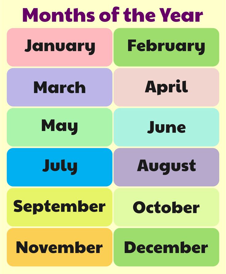 printables months of the year