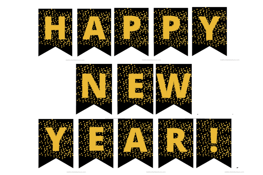 Happy New Year Sign - Free Printable - Add A Little Adventure