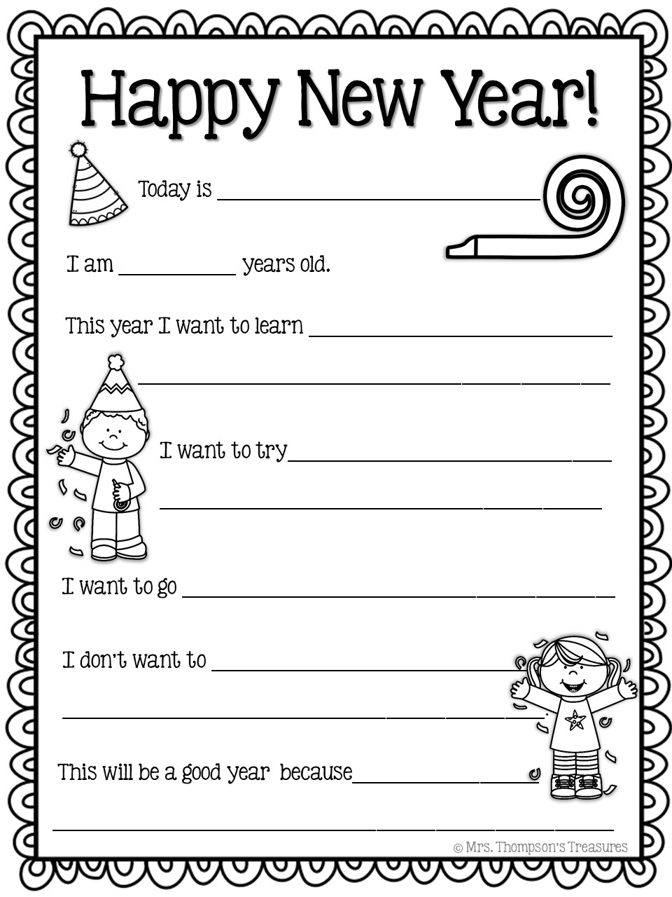 New Year Printables - Mrs. Thompsons Treasures