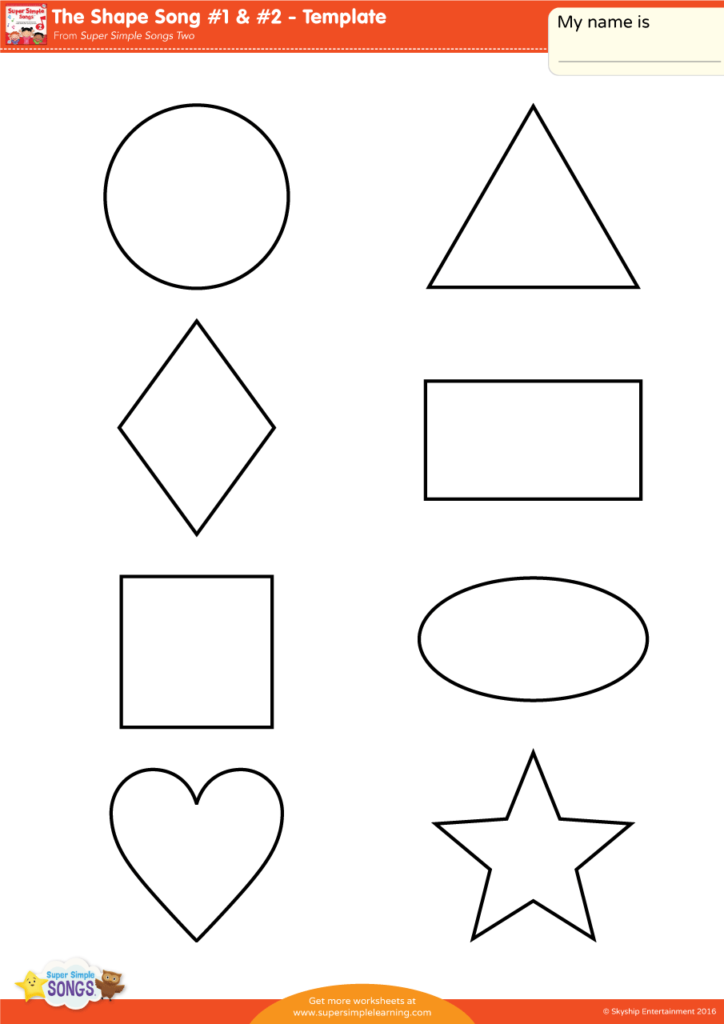 The Shape Song #1 &  #2 - Template - Super Simple