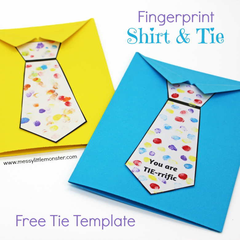 Fathers Day Tie Card (with free printable tie template) - Messy ...