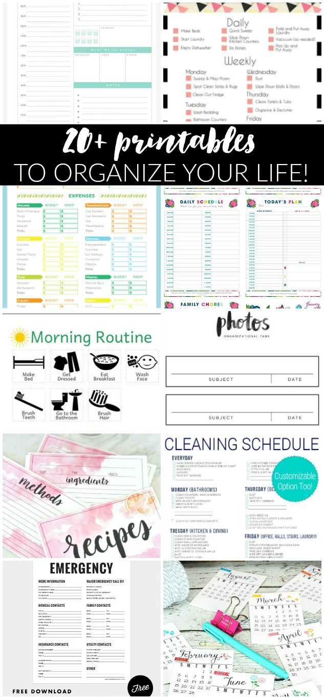 20+ Printables to Help Organize Your Life | Little House of Four ...