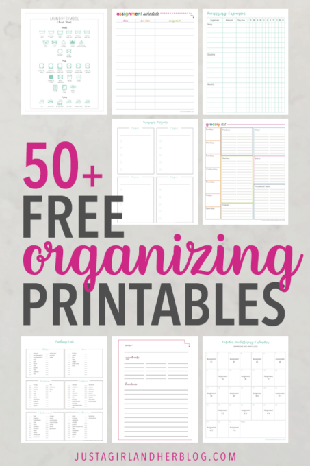 printables to organize your life