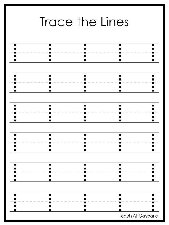 16 Printable Beginning Tracing Trace the Lines Worksheets.  