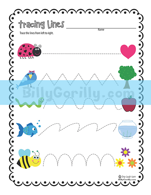 Friday Freebie - Tracing Lines Worksheet Printable | Sing Laugh Learn
