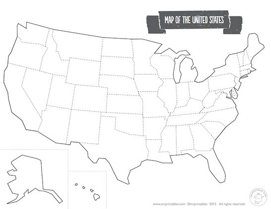 Printable Map of The USA