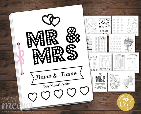 Wedding Coloring Book Childrens Activity Sheets Booklet Printable ...
