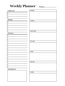 Free Weekly Planner Templates - CalendarLabs