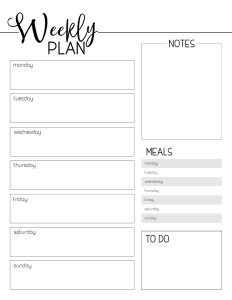 Weekly Planner Template Free Printable - Paper Trail Design