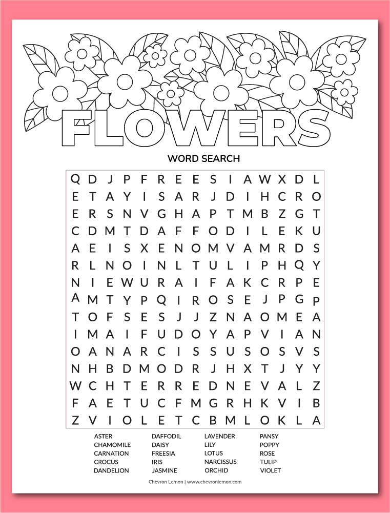 printables word search