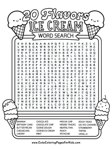 Free Printable Word Searches for Kids - Cute Coloring Pages For Kids ...