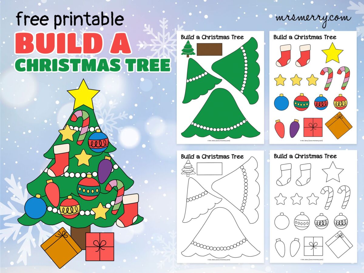 Free Christmas Tree Printable | Cut &  Paste Activity | Mrs. Merry
