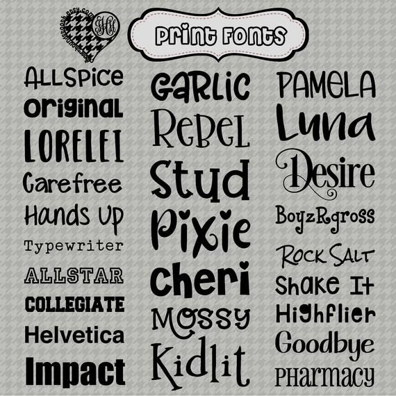 printed fonts name
