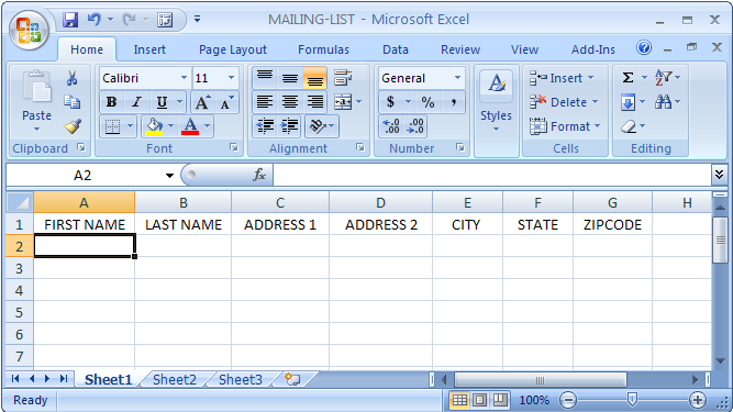 How to Build &  Print Your Mailing List by Using Microsoft Excel ...