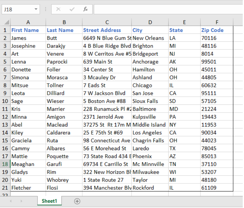 How to Create Mailing Labels in Excel | Excelchat