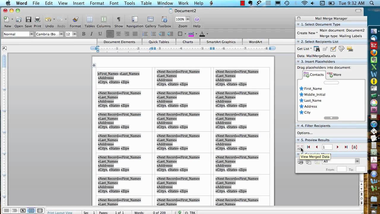 printing address labels with pages