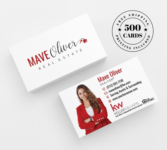 Red House Realtor Printed Business Cards Printed Custom Calling ...