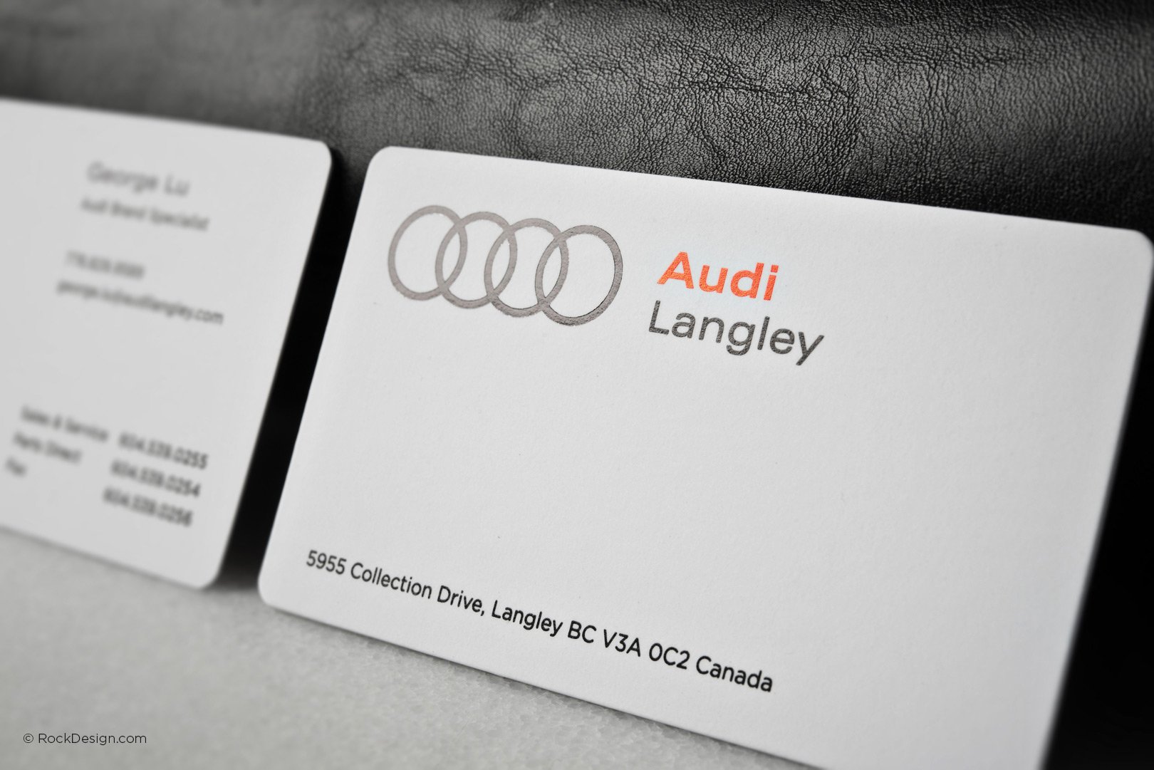 Audi Langley smooth white business card