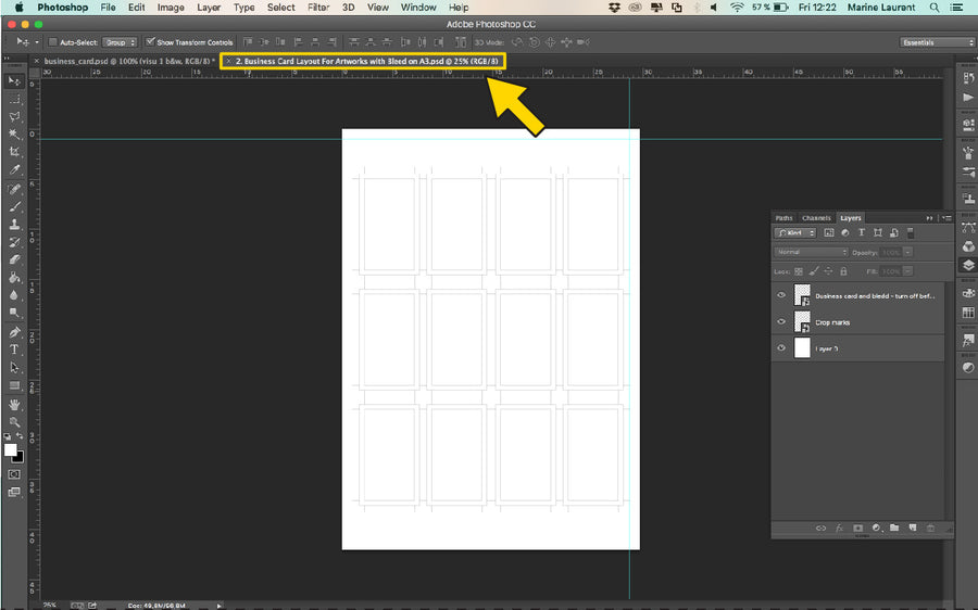 printing business cards photoshop