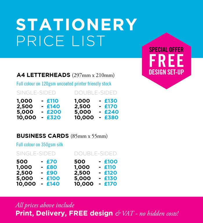printing business cards price