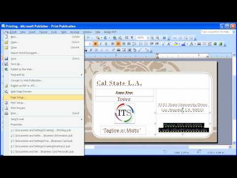 1 6 Microsoft Publisher 2007: Edit and Print Business Cards